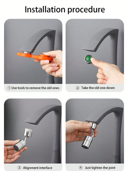 1pc/2pcs Multifunctional Rotatable Faucet Splash Proof Extension Adapter, Fits All Taps, Kitchen Gadget