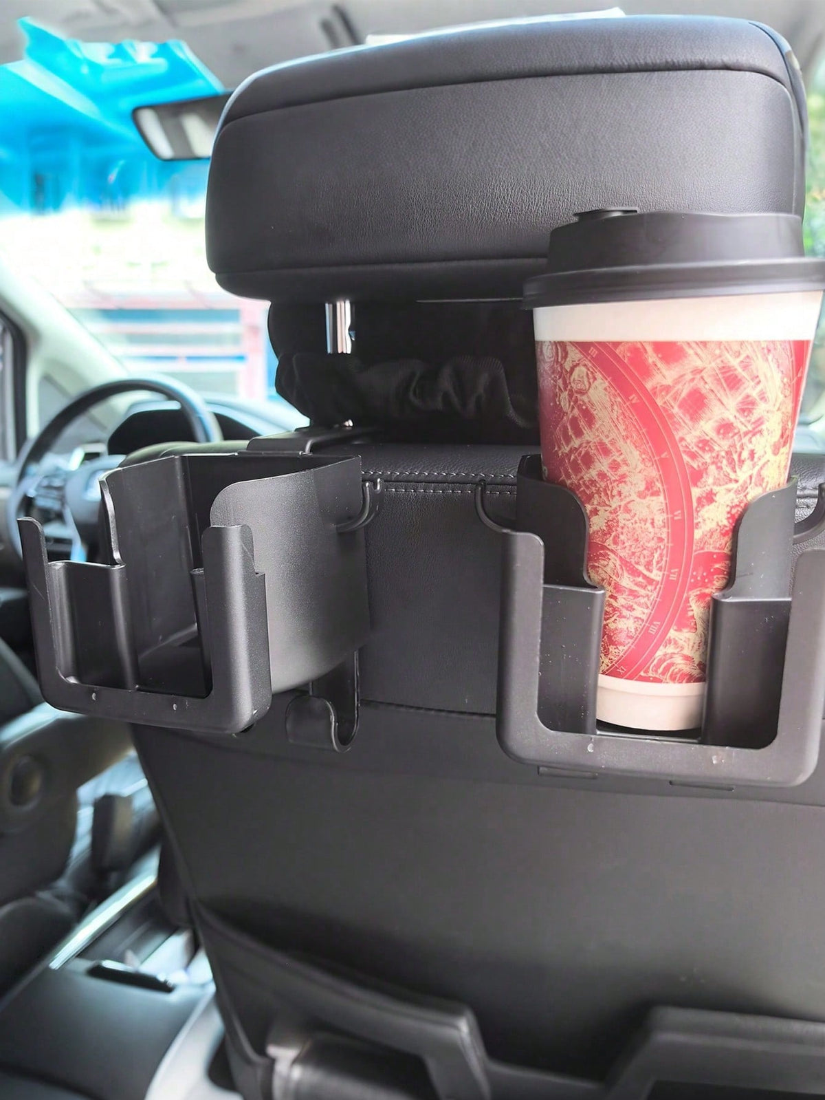 1pc/2pcs Optional Multi-Function Car Seat Back Organizer, Car Cup Holder, Phone Holder And Small Item Hook All-In-One, Hidden Rear Seat Storage Rack With Charging Cable Opening, Suitable For Bags, Bev