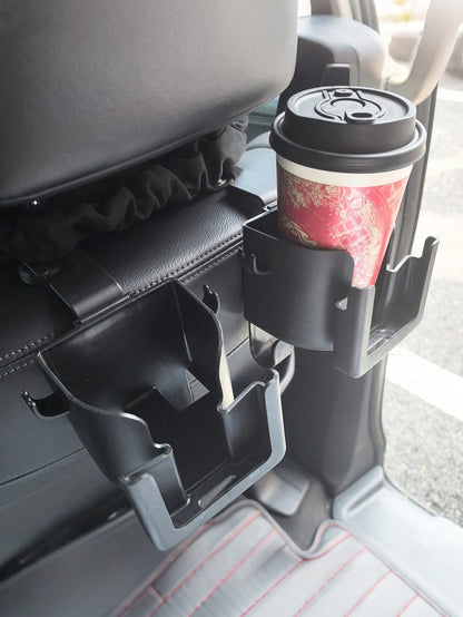 1pc/2pcs Optional Multi-Function Car Seat Back Organizer, Car Cup Holder, Phone Holder And Small Item Hook All-In-One, Hidden Rear Seat Storage Rack With Charging Cable Opening, Suitable For Bags, Bev