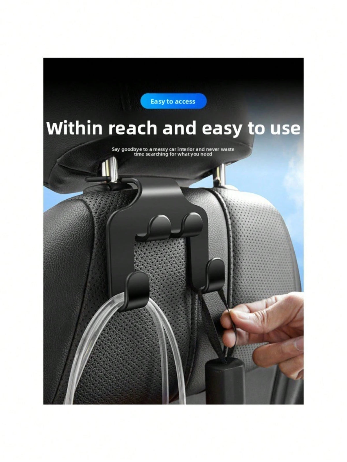 1pc/2pcs Optional Multi-Function Car Seat Back Organizer, Car Cup Holder, Phone Holder And Small Item Hook All-In-One, Hidden Rear Seat Storage Rack With Charging Cable Opening, Suitable For Bags, Bev
