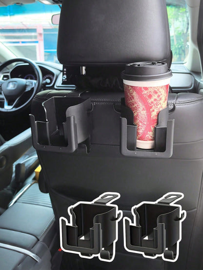 1pc/2pcs Optional Multi-Function Car Seat Back Organizer, Car Cup Holder, Phone Holder And Small Item Hook All-In-One, Hidden Rear Seat Storage Rack With Charging Cable Opening, Suitable For Bags, Bev