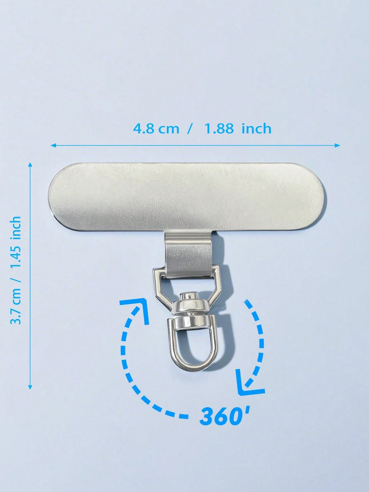 1pc 360° Rotatable Stainless Steel Phone Lanyard Connector, Ultra-Thin Metal Clip Suitable For Phone Cases, Phones And Phone Accessories