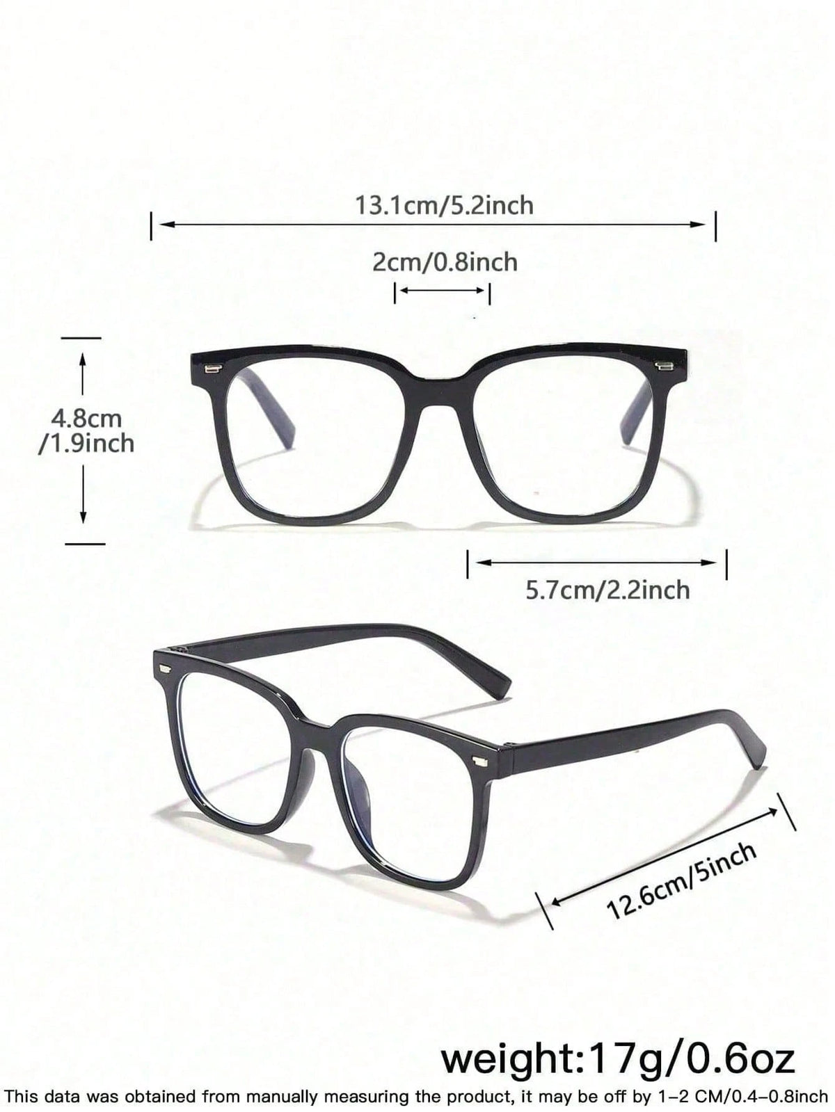 1pc 6-12 Years Old Kids Unisex Acrylic Basic Rectangular Fashion Solid Color Glasses, Suitable For Daily Reading And School Outfit
