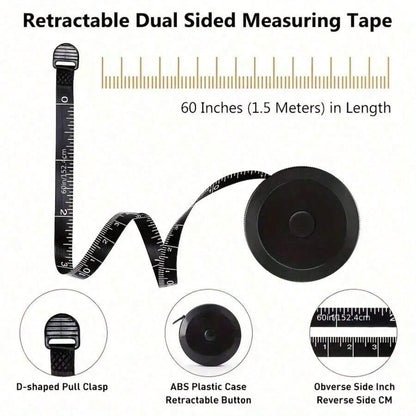 1pc 60-Inch Retractable Sewing Tape Measure, SoftTouch 60-Inch Retractable Sewing Tape Measure