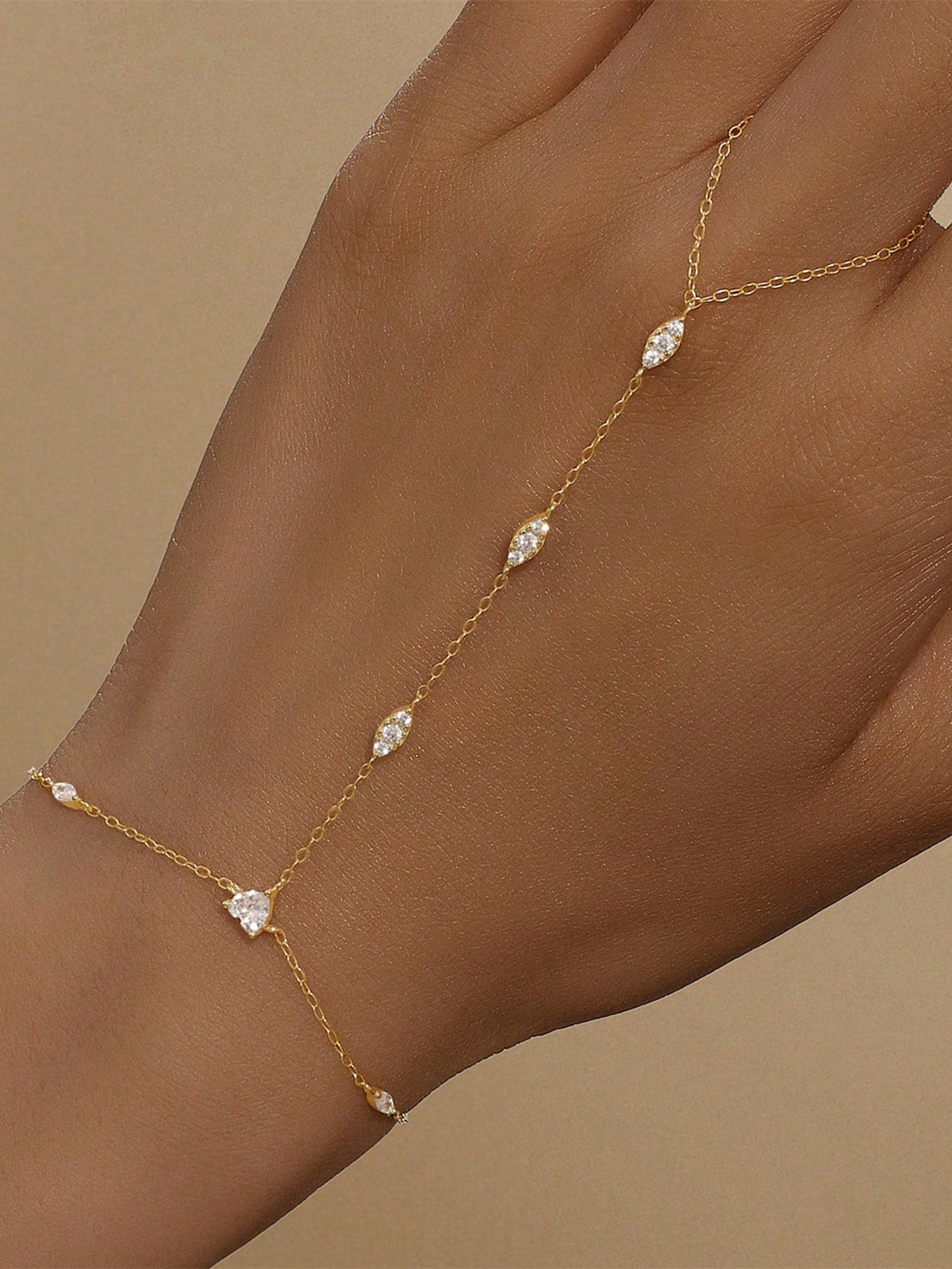 1PC 925 Sterling Silver Dainty Devil's Eye Ring Bracelet Hand Chain For Women Dainty Cubic Zirconia Bracelet And Ring Chain Body Jewelry Daily Wear Wedding Party Engagement Anniversary Valentine's Day