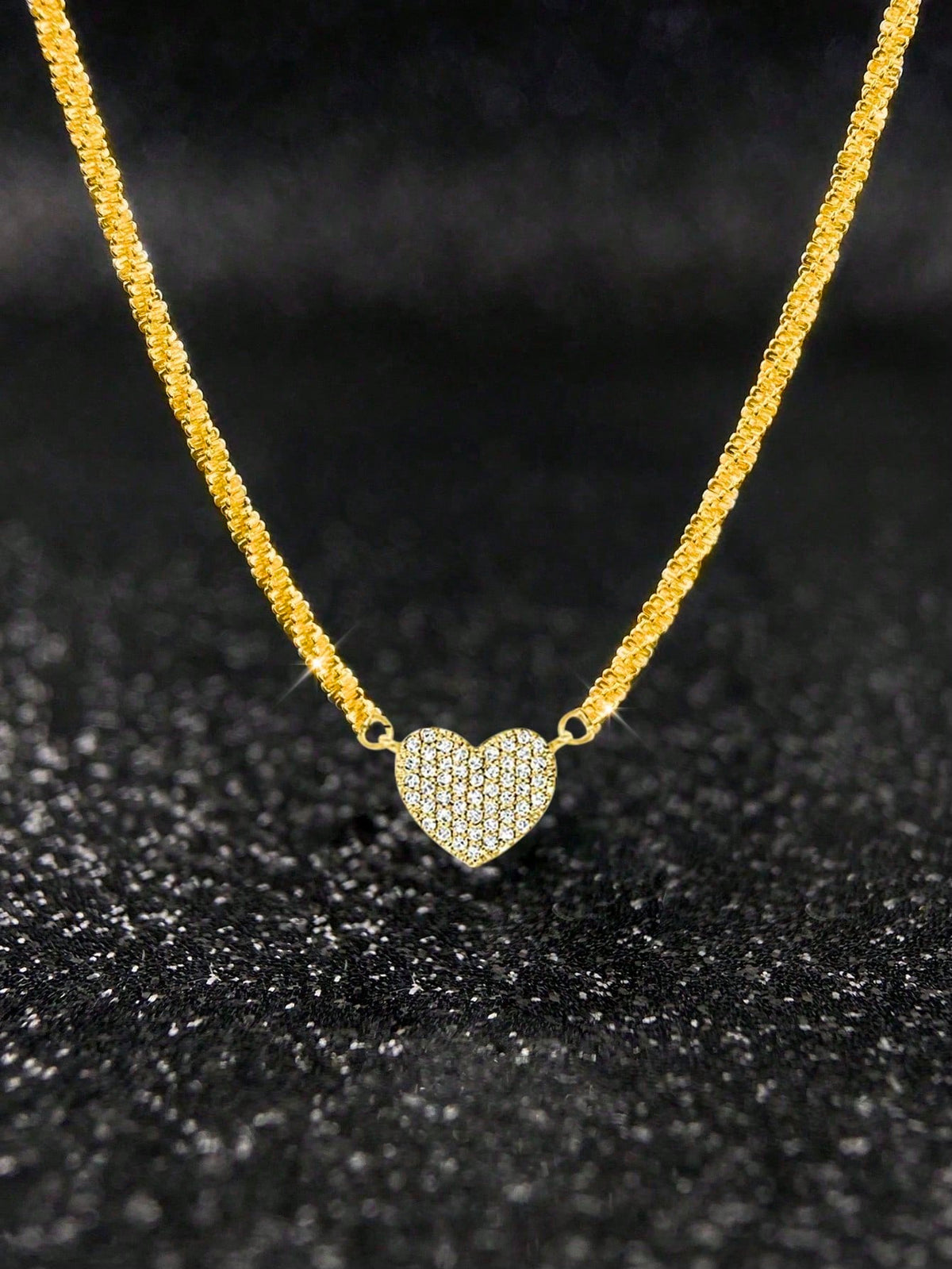1pc 925 Sterling Silver Luxury Sparkling Cubic Zirconia Heart Pendant Necklace- Lightweight Elegant Choker Necklace, Suitable For Daily Wear, Dates, Galas And Parties, An Ideal Gift For Her