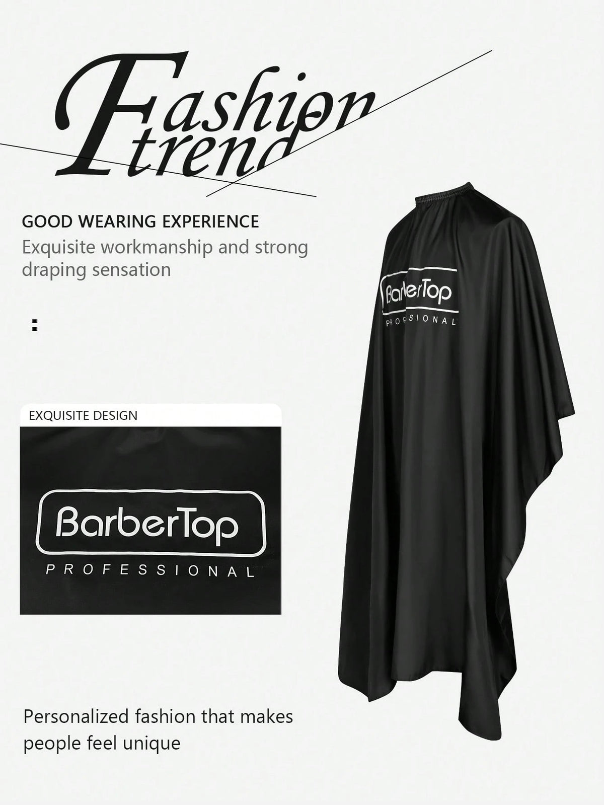 1pc Anti-Static Professional Hairdressing Cape 160cm*140cm (62.99in*55.12in), Elastic Neckline Solid Color, Minimalist, Striped Print Styling Cape, Hair Dyeing Hair Care Perming Apron, Men's, Women's