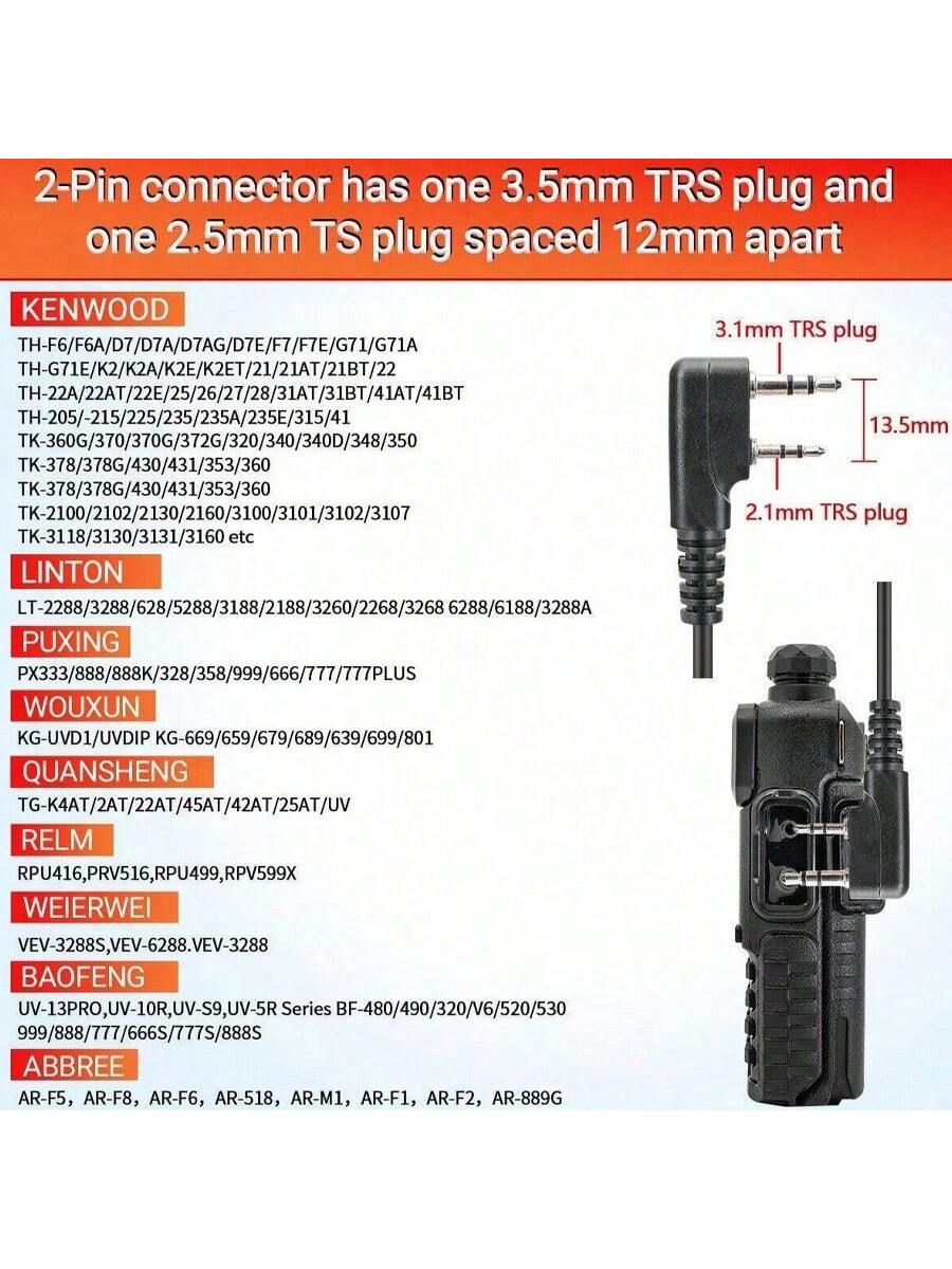 1pc Baofeng UV-5R Original Handheld Microphone Speaker Mic K 2 Pin For Baofeng Portable Radio UV5R BF-888S UV-82 UV17 Walkie Talkie