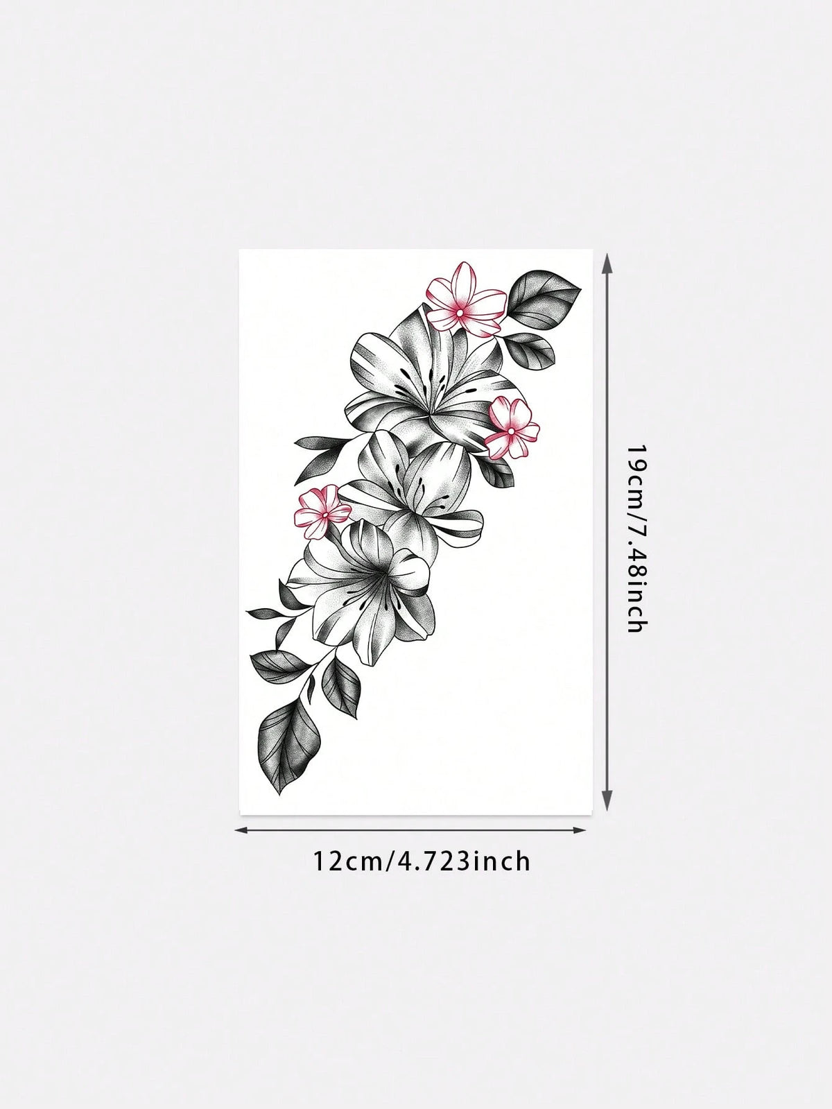 1pc Black Ink Fine Line Realistic Lily Flower Pattern, Suitable For Parties, Weddings And Special Occasions, Floral Temporary Tattoo Sticker, Party Decoration, Nature Inspired Tattoo Sticker Lasts 3-5
