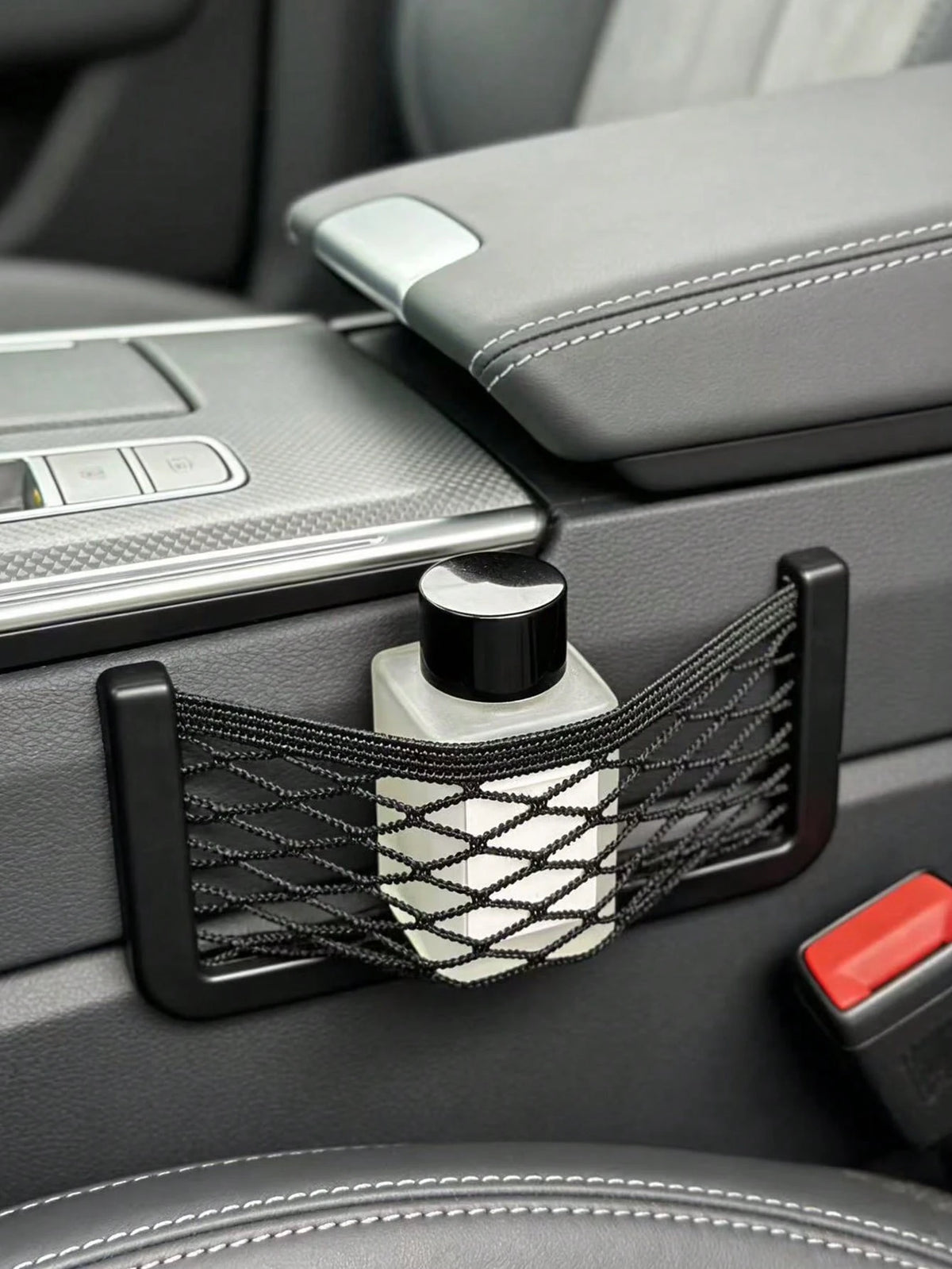 1pc Black Storage Net Bag, Car Seat Storage Net, Center Console Storage Net, Auto Accessories
