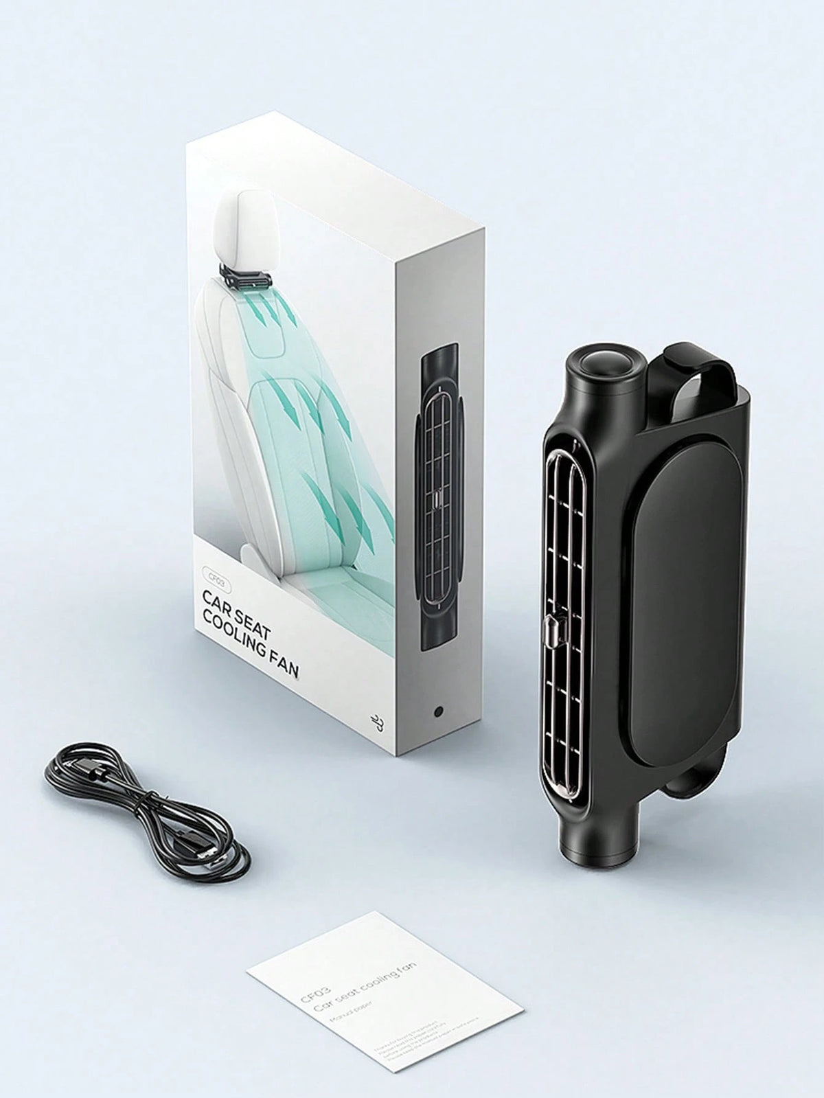 1pc Car Cooling Fan, Rear Seat Headrest Fan, Adjustable Speed, USB Powered Bladeless Strong Electric Air Circulator Fan