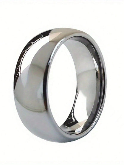 1pc Classic 6mm Stainless Steel Ring, Minimalist Design, Elegant Unisex Jewelry, Suitable For Weddings And Anniversaries