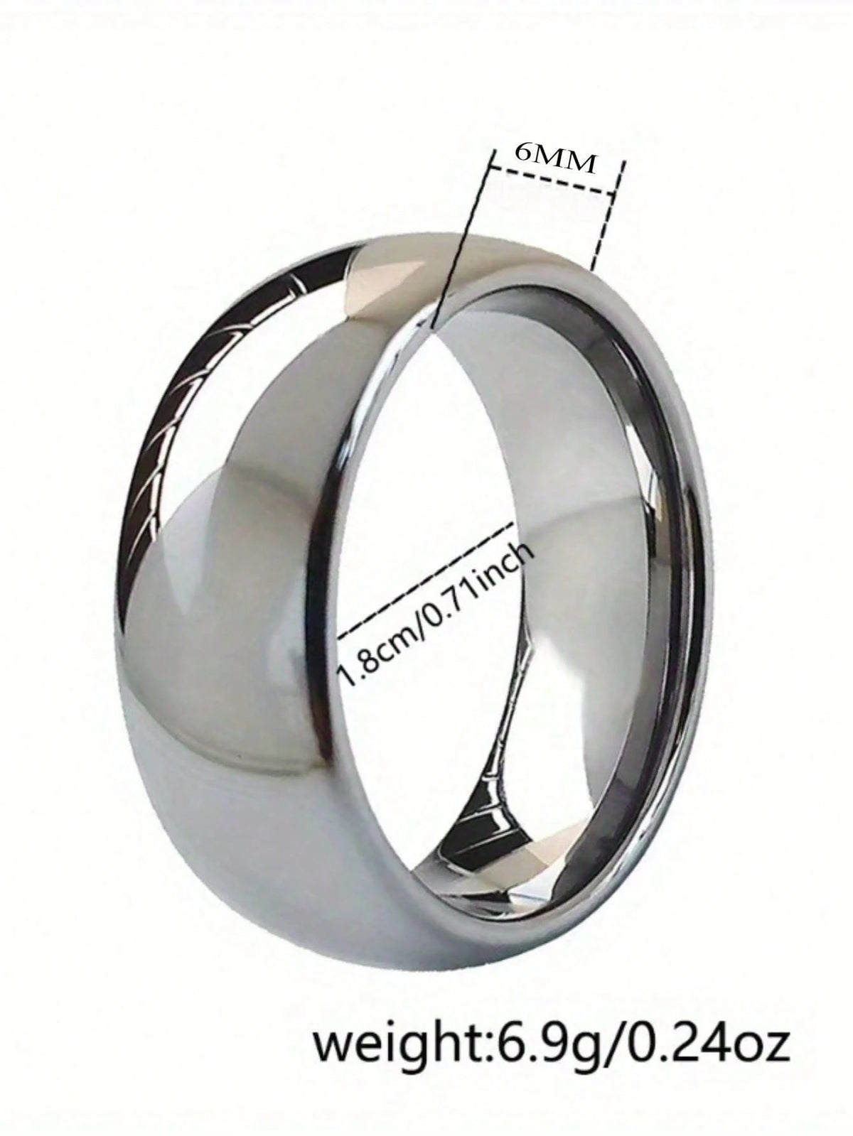 1pc Classic 6mm Stainless Steel Ring, Minimalist Design, Elegant Unisex Jewelry, Suitable For Weddings And Anniversaries