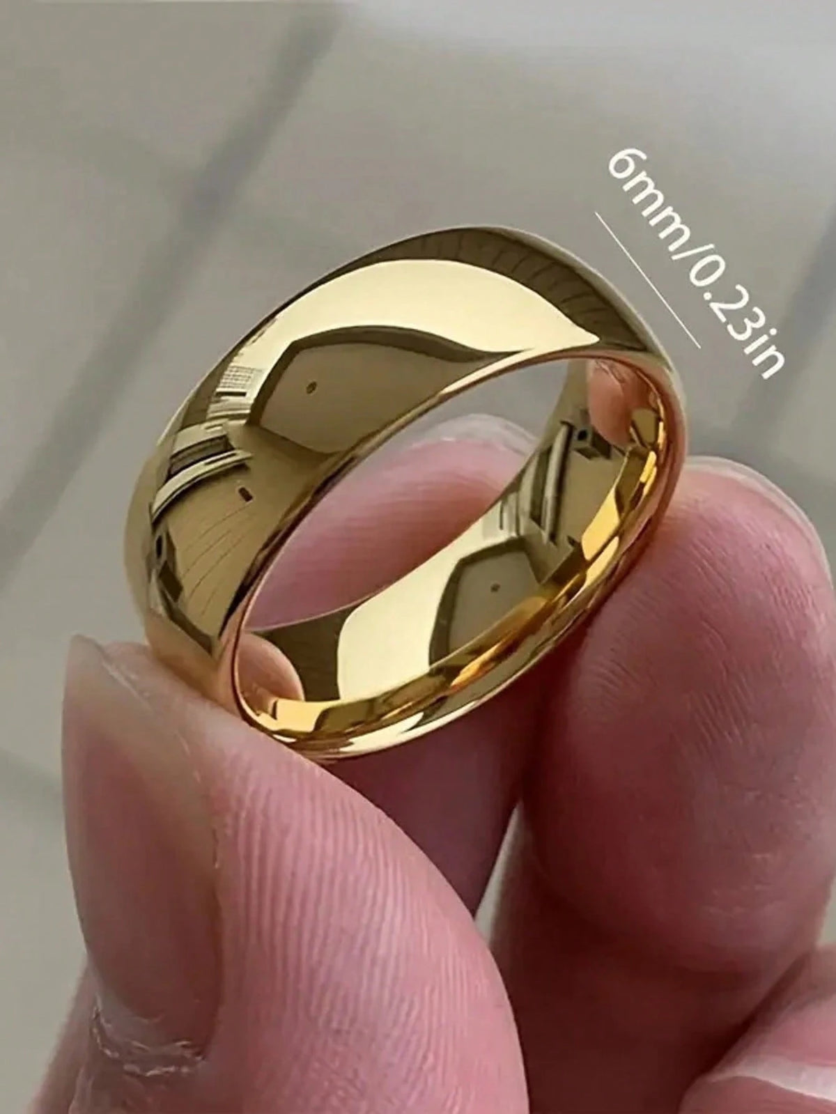 1pc Classic 6mm Stainless Steel Ring, Minimalist Design, Elegant Unisex Jewelry, Suitable For Weddings And Anniversaries