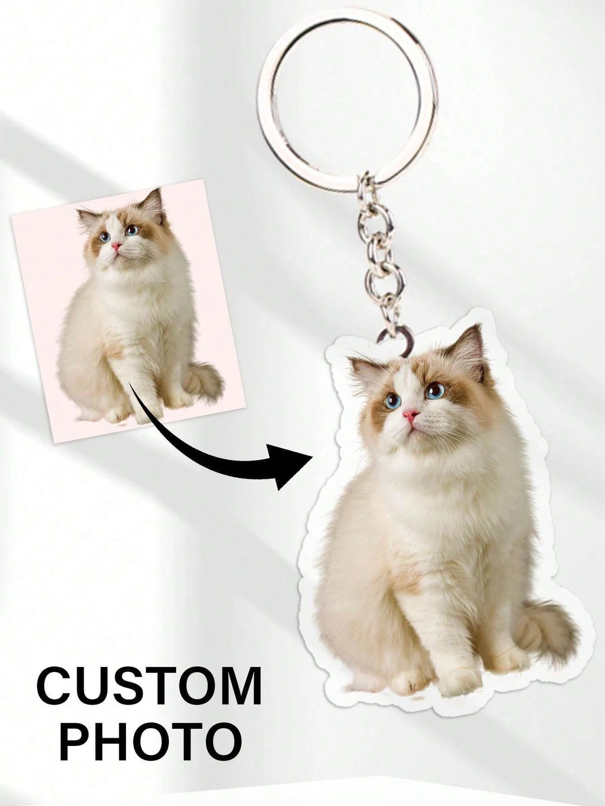 1pc Custom Name Photo Keychain, Women Backpack Pendant, Acrylic Keychain For Couples, Friends, Pets, Personalized Photos, Commemorative Collectible, Personalized Gift