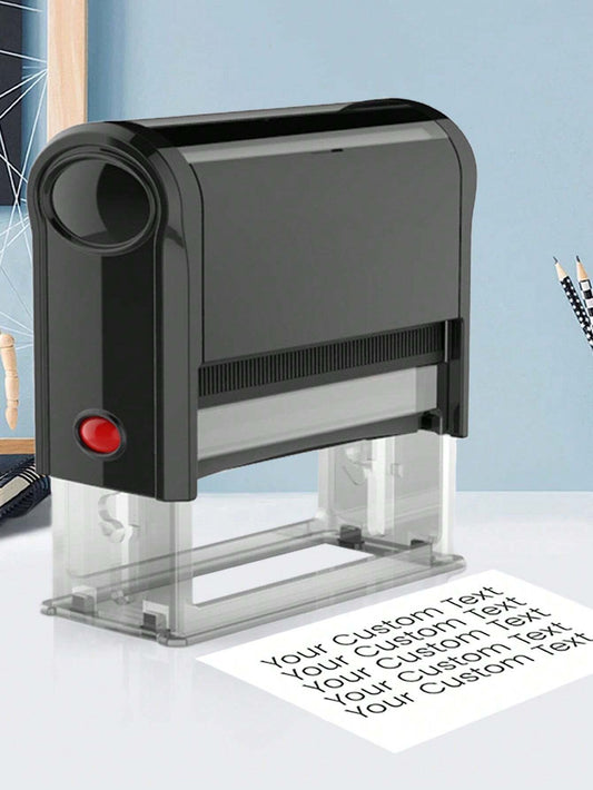 1pc Custom Text Address, Back To School Supplies, Personalized Return Address Stamp, Self Inking Stamps, 5 Sizes: S/M/L/Xl/XXL, Flip Ink Stamp, Custom Stamps For Business, New Job, Office Supplies, We