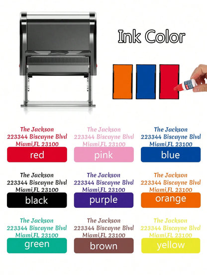 1pc Custom Text Address, Back To School Supplies, Personalized Return Address Stamp, Self Inking Stamps, 5 Sizes: S/M/L/Xl/XXL, Flip Ink Stamp, Custom Stamps For Business, New Job, Office Supplies, We