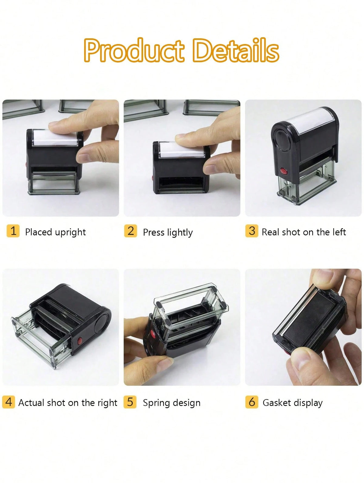 1pc Custom Text Address, Back To School Supplies, Personalized Return Address Stamp, Self Inking Stamps, 5 Sizes: S/M/L/Xl/XXL, Flip Ink Stamp, Custom Stamps For Business, New Job, Office Supplies, We