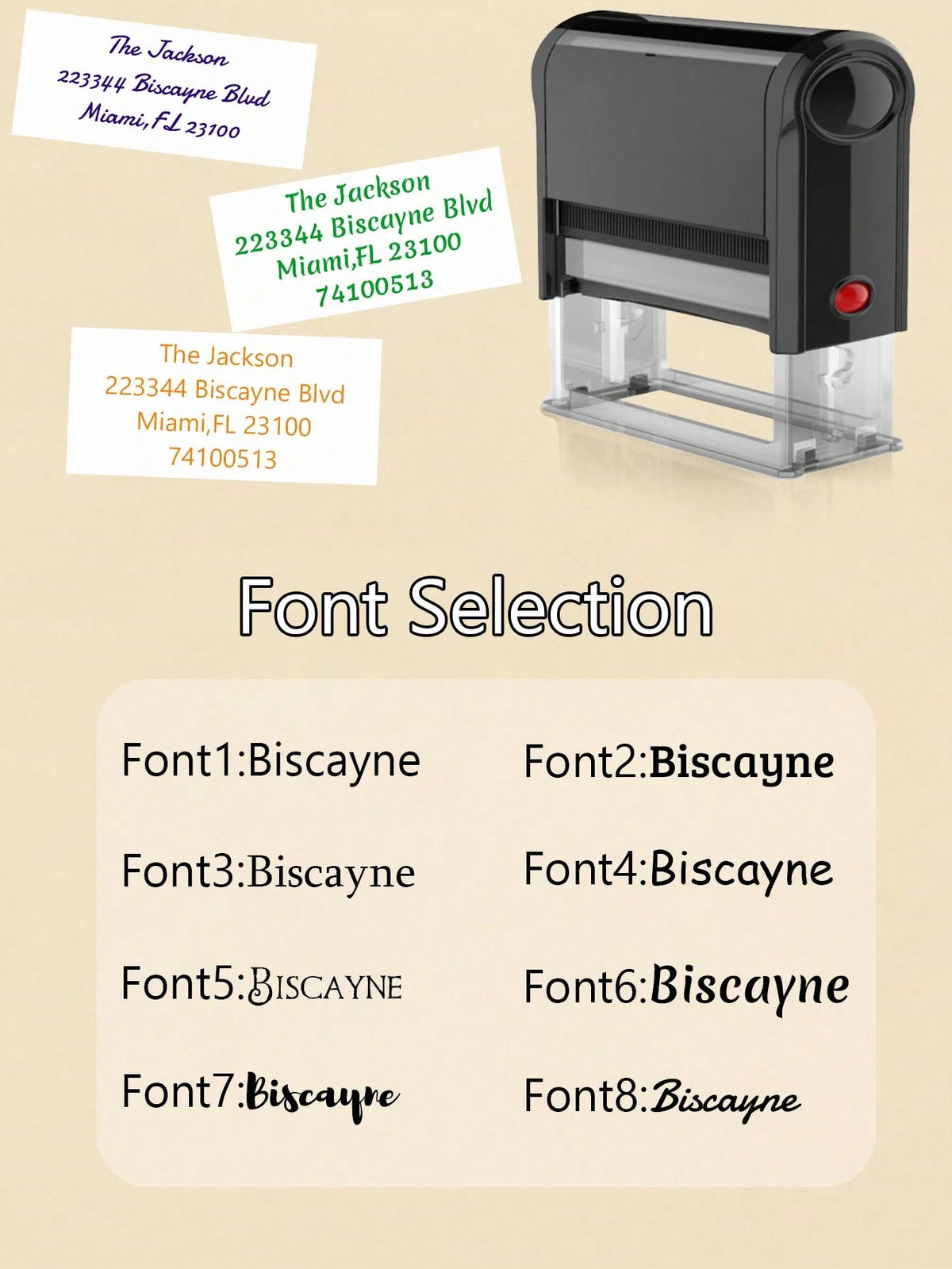 1pc Custom Text Address, Back To School Supplies, Personalized Return Address Stamp, Self Inking Stamps, 5 Sizes: S/M/L/Xl/XXL, Flip Ink Stamp, Custom Stamps For Business, New Job, Office Supplies, We