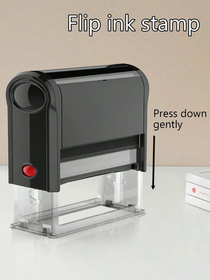 1pc Custom Text Address, Back To School Supplies, Personalized Return Address Stamp, Self Inking Stamps, 5 Sizes: S/M/L/Xl/XXL, Flip Ink Stamp, Custom Stamps For Business, New Job, Office Supplies, We