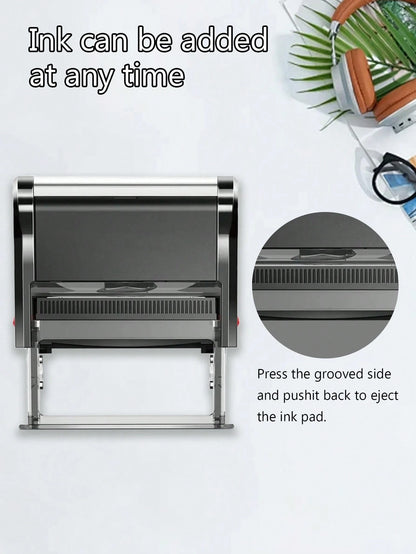 1pc Custom Text Address, Back To School Supplies, Personalized Return Address Stamp, Self Inking Stamps, 5 Sizes: S/M/L/Xl/XXL, Flip Ink Stamp, Custom Stamps For Business, New Job, Office Supplies, We