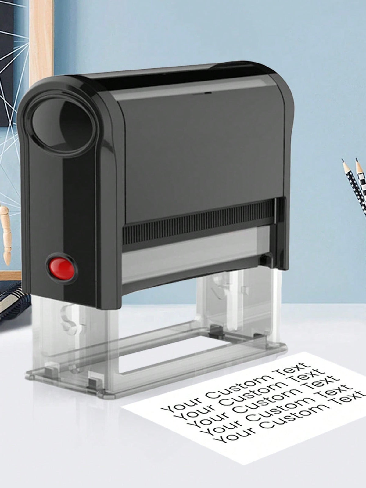 1pc Custom Text Address, Back To School Supplies, Personalized Return Address Stamp, Self Inking Stamps, 5 Sizes: S/M/L/Xl/XXL, Flip Ink Stamp, Custom Stamps For Business, New Job, Office Supplies, We