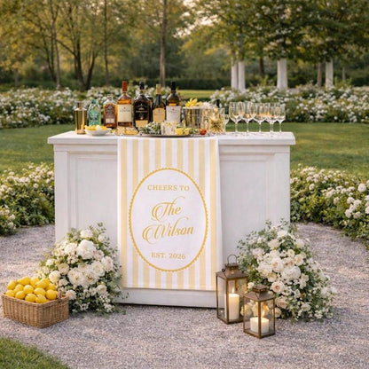 1PC Custom Wedding Bar Sign, Fabric Bar Menu Sign, Wedding Welcome Banner, Personalized Drink Station Decor, Linen Reception Sign
