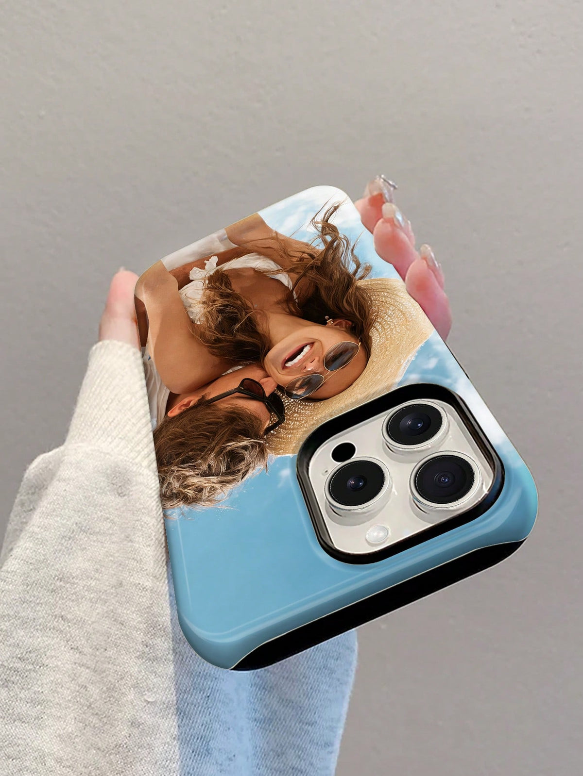1pc Customizable Cute & Sexy Photo Phone Case For Women, Suitable For Daily Life, Friends, Family, Baby, Pets, Cartoon Scenery, Beach, Swimming, Floral Patterns, Etc. 2-In-1 Protective Case With Photo