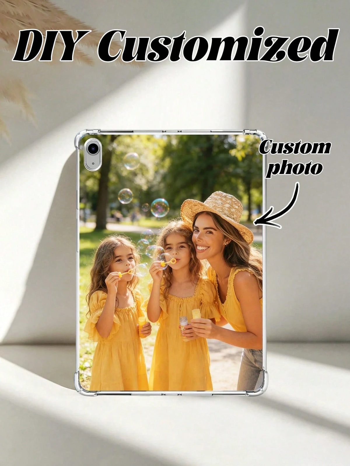 1pc Customizable Flat Family Photo Cushion Shock-Proof Protective Tablet Case Compatible With IPad Pro 13, Air 13, Best Mother's Day Gift