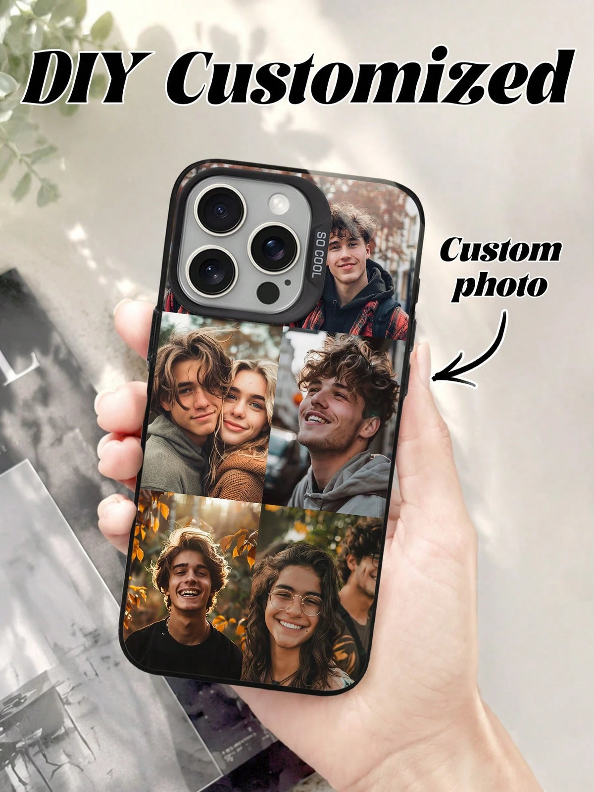 1pc Customized Photo Puzzle Phone Case, Compatible With 16 Pro Max/16 Plus/16 Pro/17 Pro Max/17 Pro/17/17 Air, Wedding Customized Image, Gift For Couples, Friends, Family, Graduation, Season Picks,202
