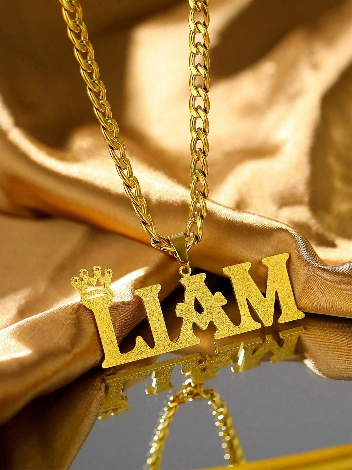 1pc Customized Shiny Matte Name Necklace Pendant, Personalized Stainless Steel Half-Wrapped Love Letter Necklace Pendant, Family Jewelry, Birthday, Holiday, Christmas Gift For Her,Rave Accessories