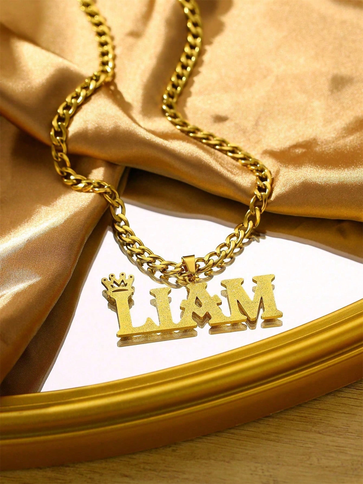 1pc Customized Shiny Matte Name Necklace Pendant, Personalized Stainless Steel Half-Wrapped Love Letter Necklace Pendant, Family Jewelry, Birthday, Holiday, Christmas Gift For Her,Rave Accessories