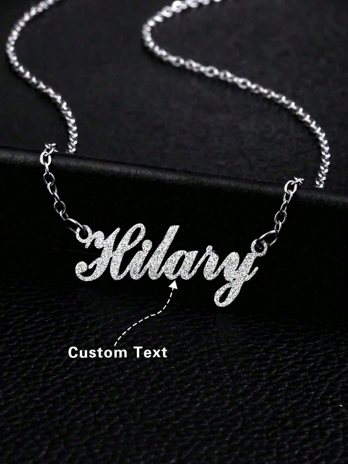 1pc Customized Shiny Matte Name Necklace Pendant, Personalized Stainless Steel Half-Wrapped Love Letter Necklace Pendant, Family Jewelry, Birthday, Holiday, Christmas Gift For Her,Rave Accessories