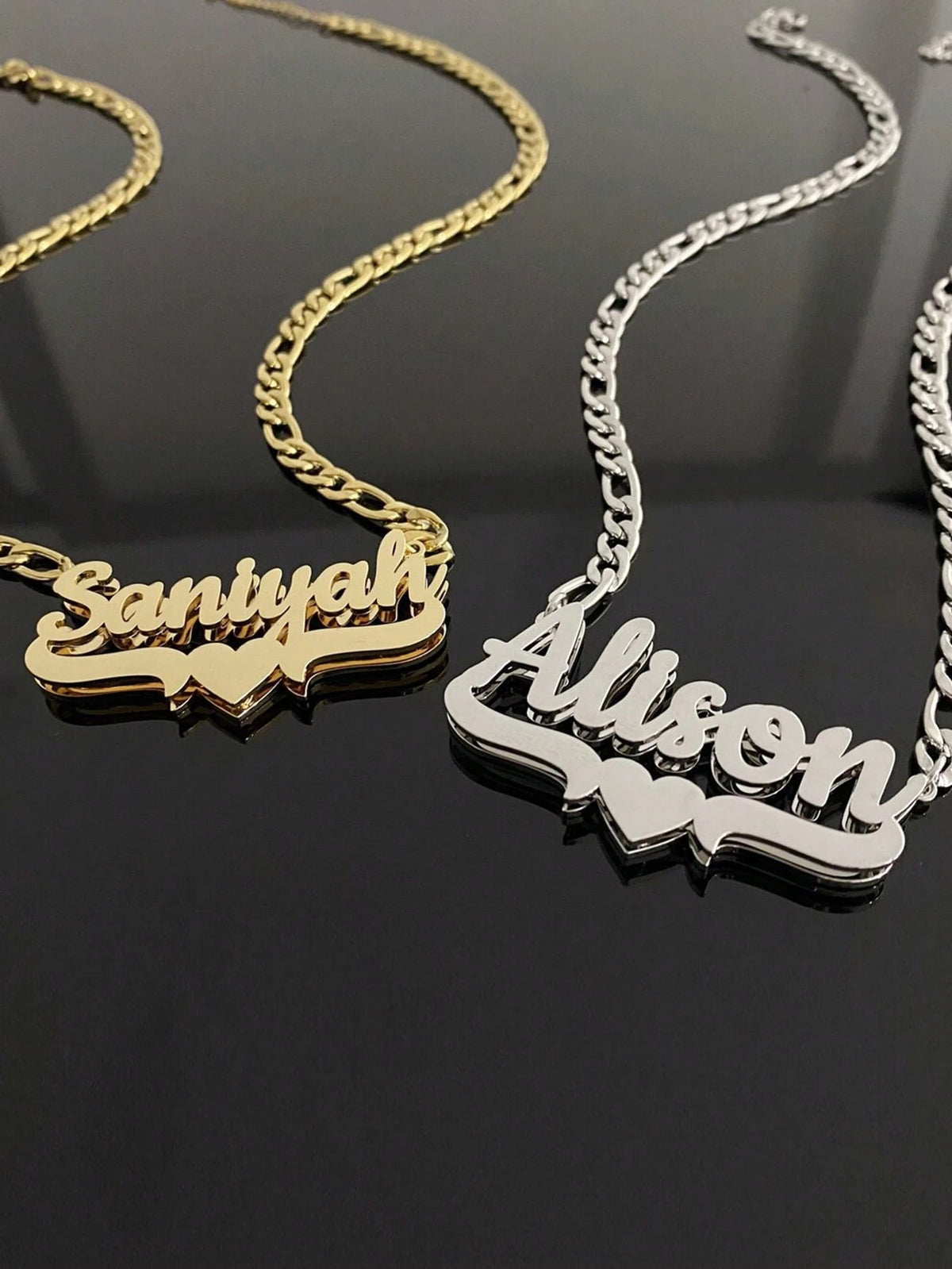 1pc Customized Stainless Steel Double Layer Necklace, Heart-Shaped English Letter Pendant, Ideal Gift For Couples, Friends, Family, Mother's Day. Suitable For Autumn, Retractable, Minimalist, Casual