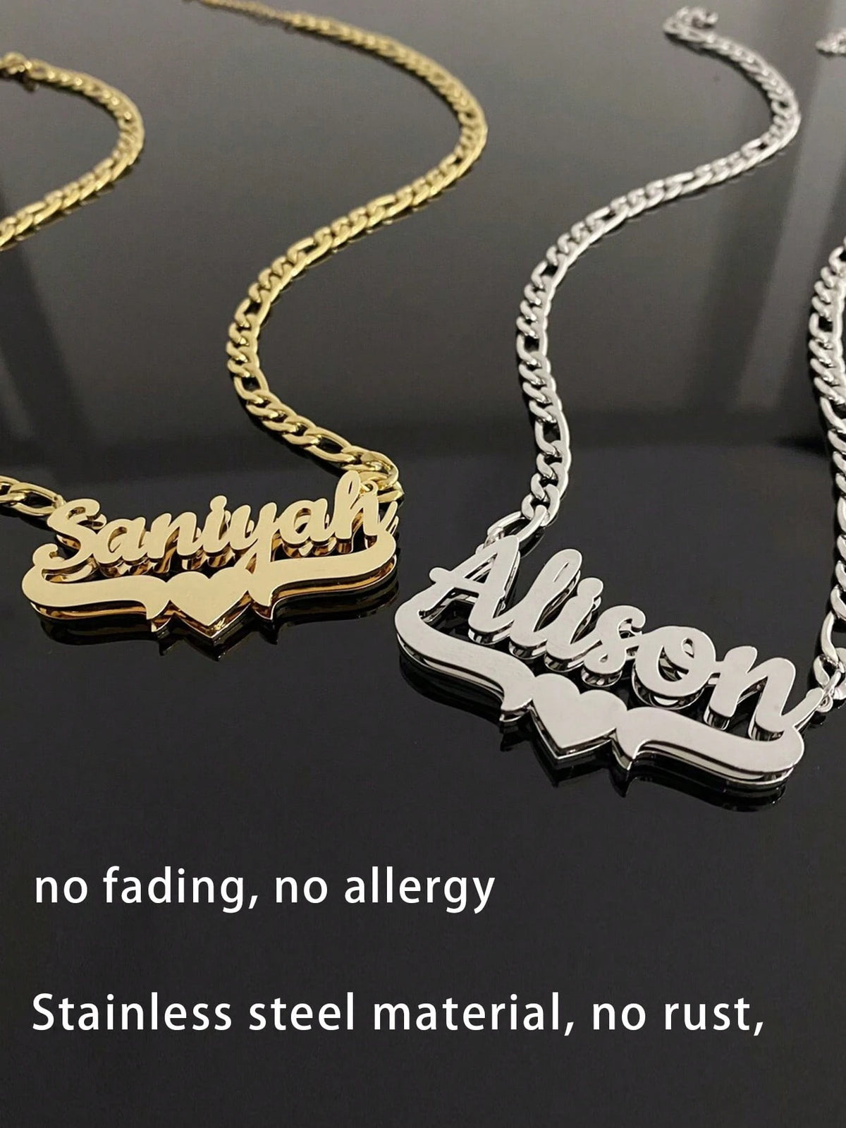 1pc Customized Stainless Steel Double Layer Necklace, Heart-Shaped English Letter Pendant, Ideal Gift For Couples, Friends, Family, Mother's Day. Suitable For Autumn, Retractable, Minimalist, Casual