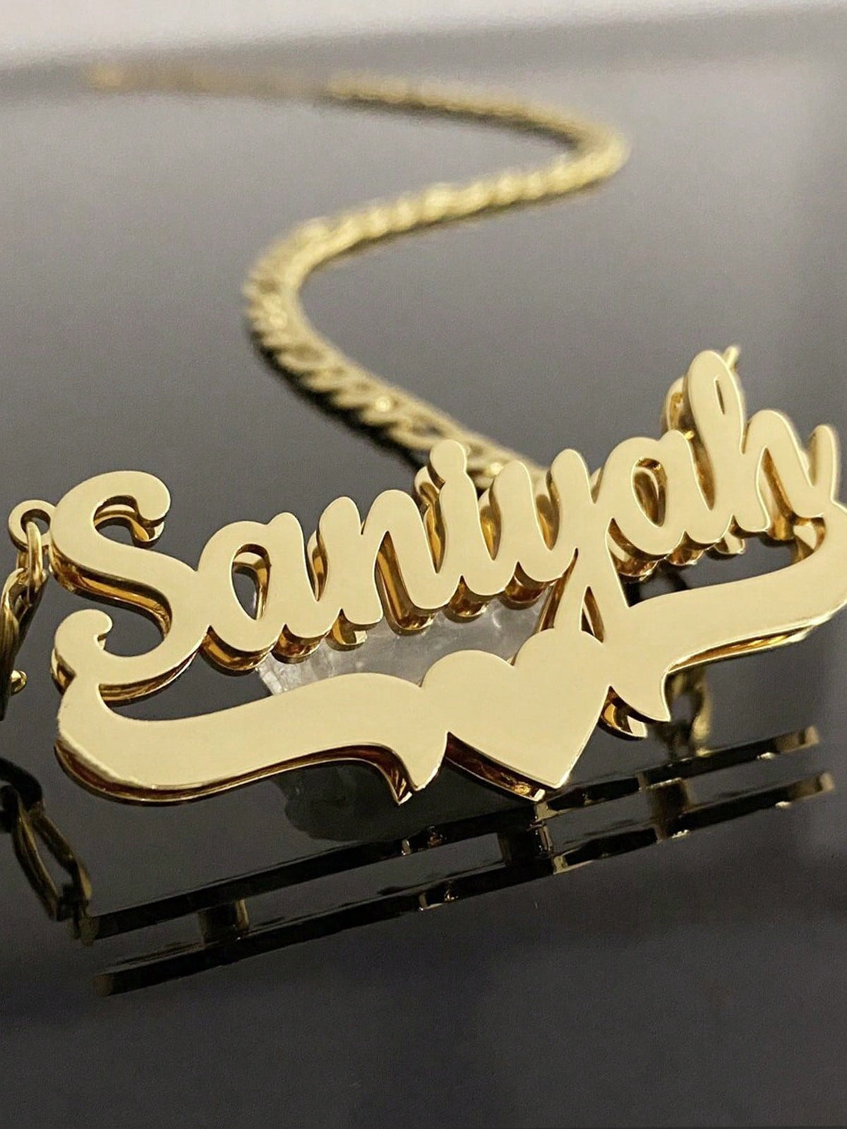1pc Customized Stainless Steel Double Layer Necklace, Heart-Shaped English Letter Pendant, Ideal Gift For Couples, Friends, Family, Mother's Day. Suitable For Autumn, Retractable, Minimalist, Casual