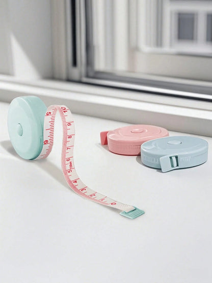 1pc Cute Mini Retractable Tape Measure, Soft Ruler, Flexible Body Measuring Tape, Suitable For Weight Loss, Medical Body Measurement, Sewing, Tailoring. Tape Length: 1.5m/60 Inches. Please Note That D