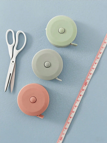 1pc Cute Mini Retractable Tape Measure, Soft Ruler, Flexible Body Measuring Tape, Suitable For Weight Loss, Medical Body Measurement, Sewing, Tailoring. Tape Length: 1.5m/60 Inches. Please Note That D