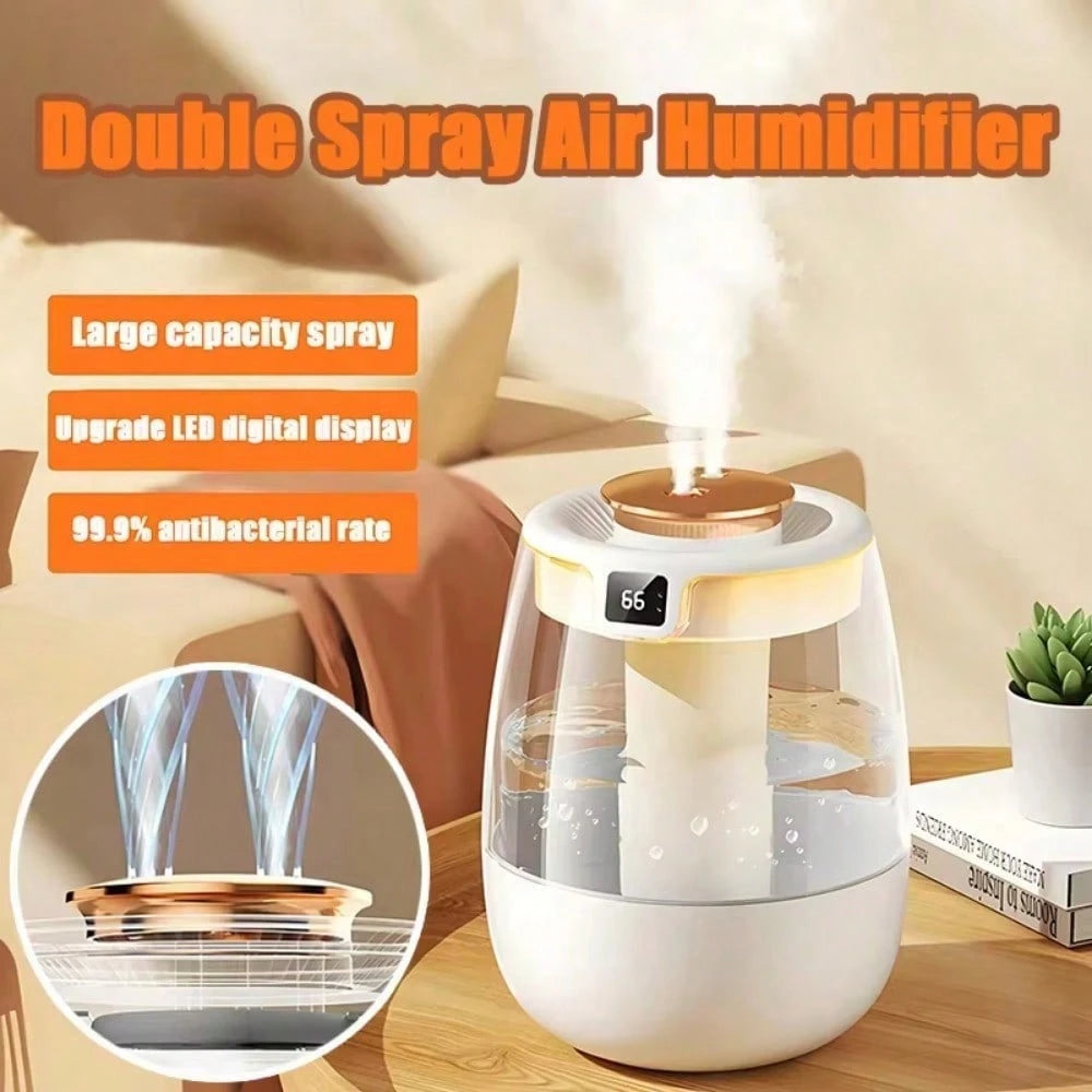 1pc Desktop Aroma Relax Humidifier, Made Of Plastic Material, Desktop Design, 2 Mist Ports, High Capacity, Operating Voltage ≤ 36V, Suitable For Bedrooms And Offices