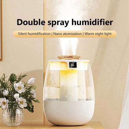 1pc Desktop Aroma Relax Humidifier, Made Of Plastic Material, Desktop Design, 2 Mist Ports, High Capacity, Operating Voltage ≤ 36V, Suitable For Bedrooms And Offices