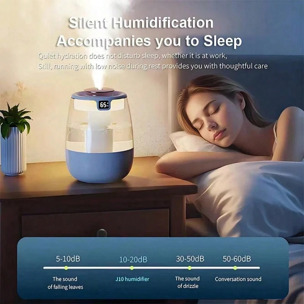 1pc Desktop Aroma Relax Humidifier, Made Of Plastic Material, Desktop Design, 2 Mist Ports, High Capacity, Operating Voltage ≤ 36V, Suitable For Bedrooms And Offices