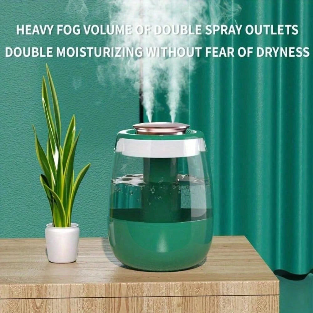 1pc Desktop Aroma Relax Humidifier, Made Of Plastic Material, Desktop Design, 2 Mist Ports, High Capacity, Operating Voltage ≤ 36V, Suitable For Bedrooms And Offices