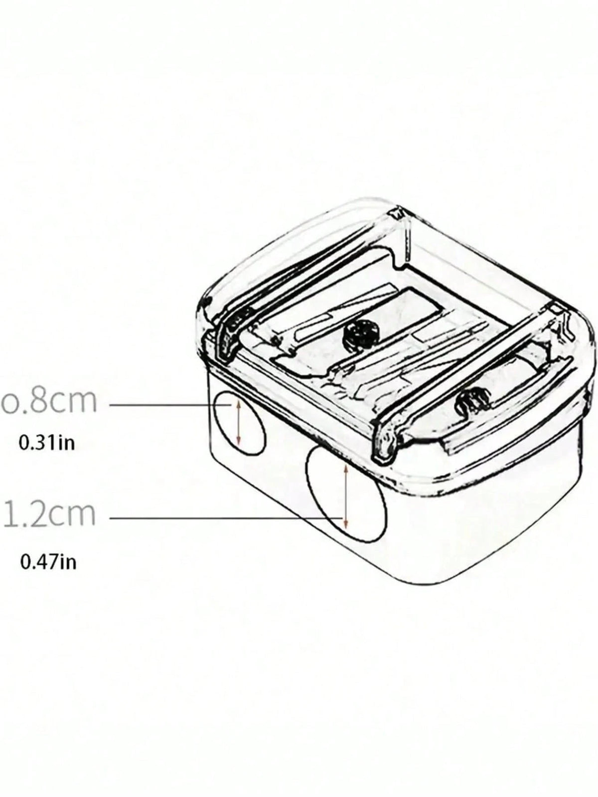 1pc Dual-Hole Pencil Sharpener, Suitable For Eyeliner, Eyebrow Pencil And Various Makeup Pencils, Compact And Portable... Multi-Function Pencil Sharpener, Beauty Supplies, Affordable Goodies, Room Dec