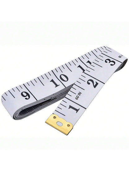 1pc Dual-Scale Soft Body Measuring Tape For Sewing And Tailoring, Weight Loss, Medical Use And Crafts, Made Of Vinyl Material, With Centimeter Scale On The Back (White Bottom, Black Scale) Tape Measur