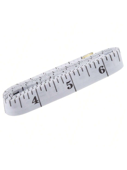 1pc Dual-Scale Soft Body Measuring Tape For Sewing And Tailoring, Weight Loss, Medical Use And Crafts, Made Of Vinyl Material, With Centimeter Scale On The Back (White Bottom, Black Scale) Tape Measur