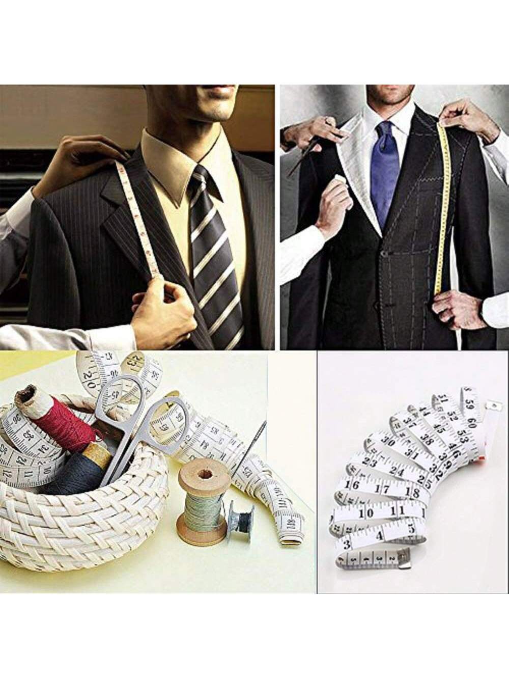1pc Dual-Scale Soft Body Measuring Tape For Sewing And Tailoring, Weight Loss, Medical Use And Crafts, Made Of Vinyl Material, With Centimeter Scale On The Back (White Bottom, Black Scale) Tape Measur
