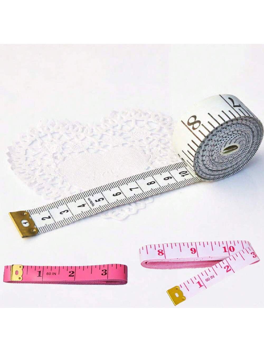 1pc Dual-Scale Soft Body Measuring Tape For Sewing And Tailoring, Weight Loss, Medical Use And Crafts, Made Of Vinyl Material, With Centimeter Scale On The Back (White Bottom, Black Scale) Tape Measur