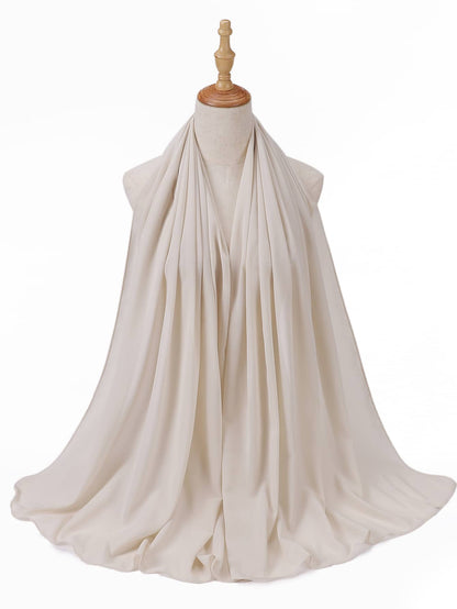 1pc Elegant Solid Color Chiffon Scarf, Suitable As A Gift For Women