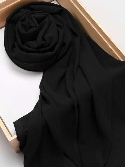 1pc Elegant Solid Color Chiffon Scarf, Suitable As A Gift For Women