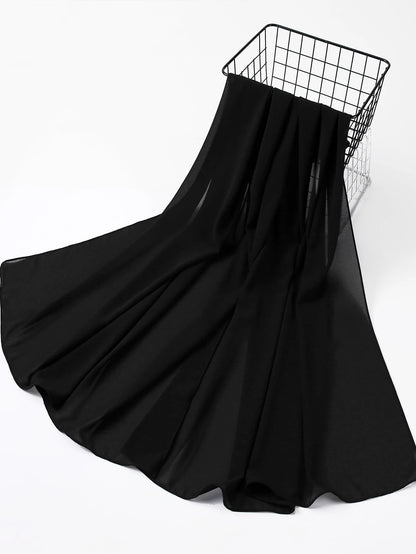 1pc Elegant Solid Color Chiffon Scarf, Suitable As A Gift For Women